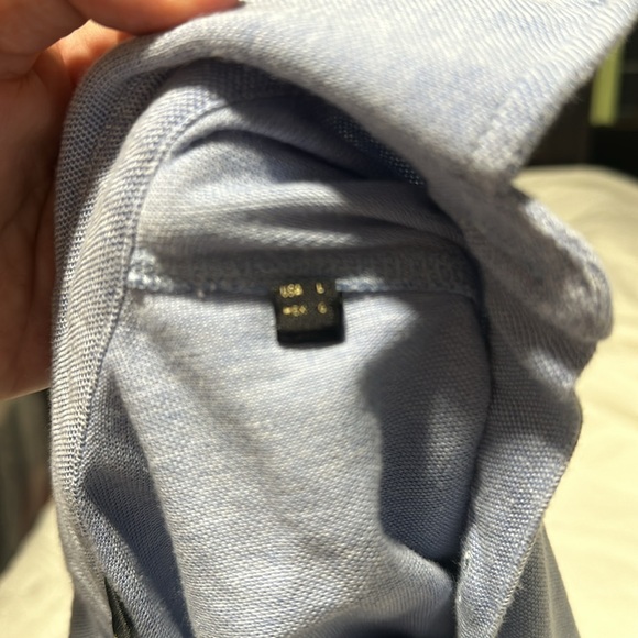 Men’s Mossimo Dutton 100% Cotton Pale Blue Short Sleeve  Polo Shirt Sz L - Picture 4 of 4